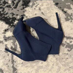 Navy Blue Peep-Toe Heel